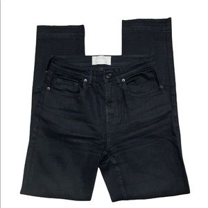 Everlane High Rise Straight Black Jeans 25 Regular Released Hem